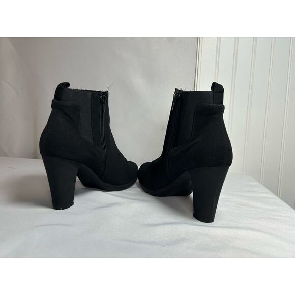 Anne Klein Black Chelsea Ankle Boots black suede stretchy ankle size 10 - Picture 3 of 7